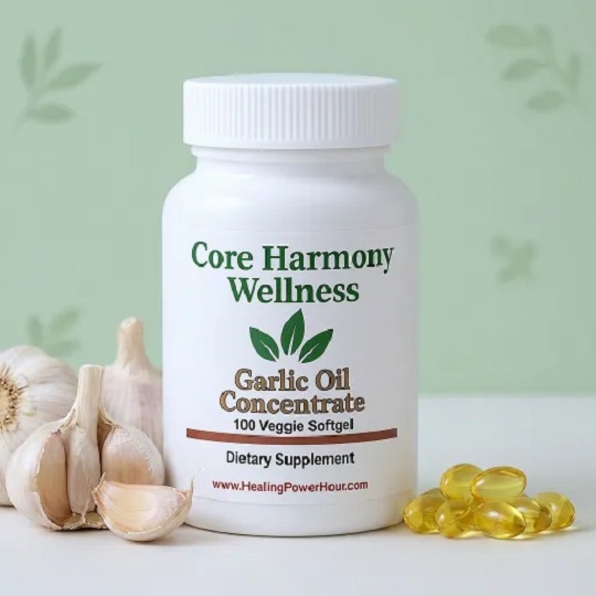 Garlic Oil Softgels Supplement Bottle