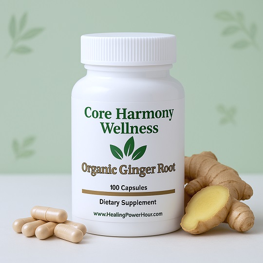 Organic Ginger Root Supplement Bottle