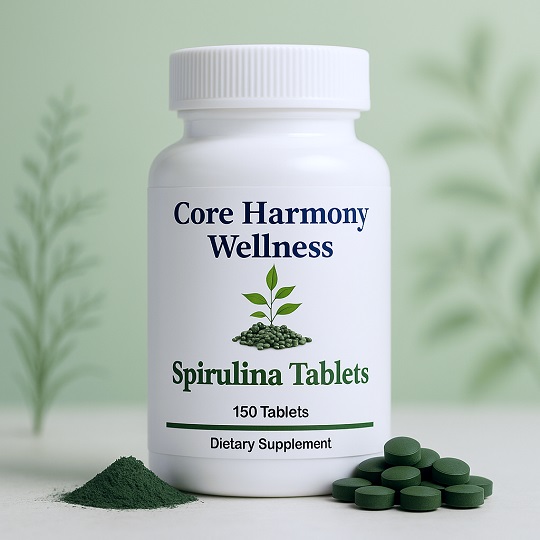 Spirulina Tablets Supplement Bottle
